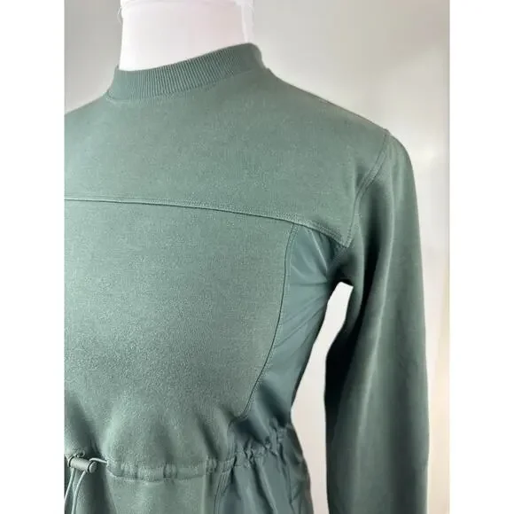 ATHLETA Triumph Crewneck Sweatshirt Bali Green Stretch Drawstring Women's Sz XXS - Picture 4 of 13